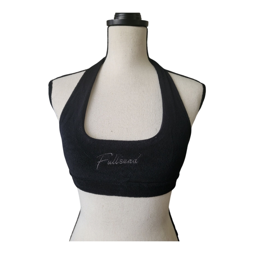 Full Send Halter‎ Terry Cloth Sports Bra New Size M